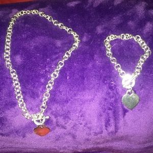 Silver Toggle Chain Necklace & Bracelet